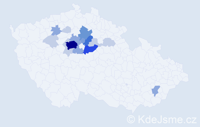 Příjmení: 'Baštecký', počet výskytů 46 v celé ČR