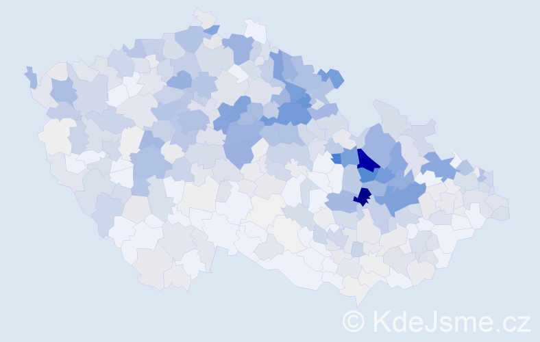 Příjmení: 'Hamplová', počet výskytů 2150 v celé ČR