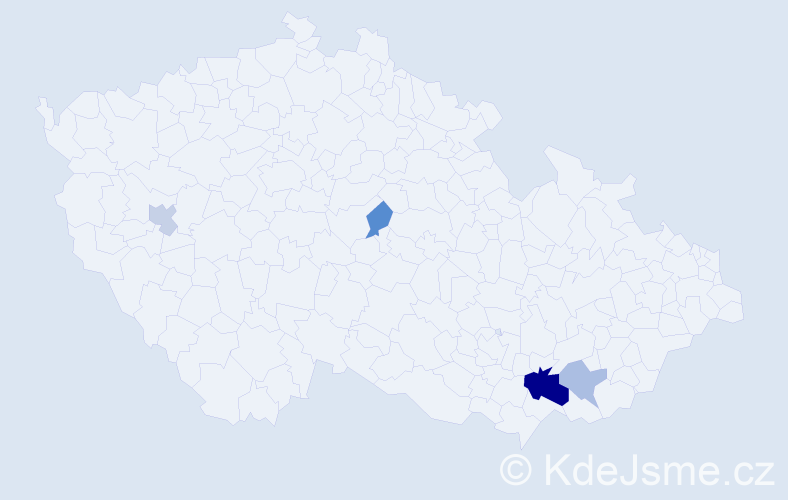 Příjmení: 'Kišša', počet výskytů 8 v celé ČR