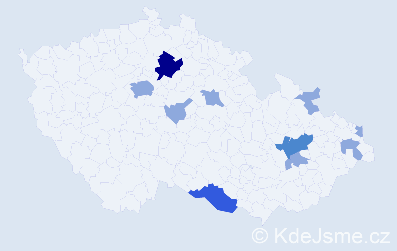 Příjmení: 'Poklembová', počet výskytů 17 v celé ČR