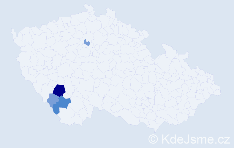 Příjmení: 'Neumitková', počet výskytů 14 v celé ČR