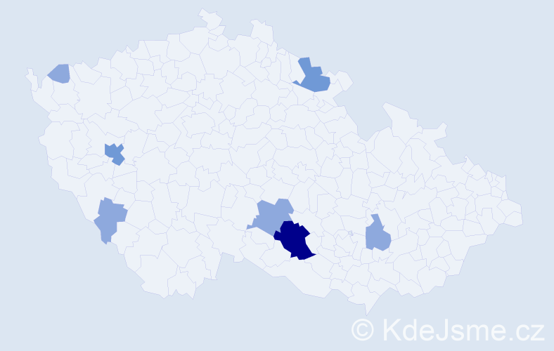 Příjmení: 'Mytiska', počet výskytů 14 v celé ČR