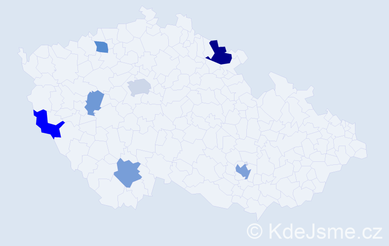 Příjmení: 'Lutter', počet výskytů 18 v celé ČR