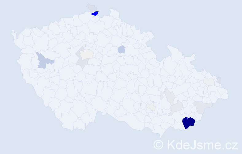 Příjmení: 'Bulejko', počet výskytů 57 v celé ČR