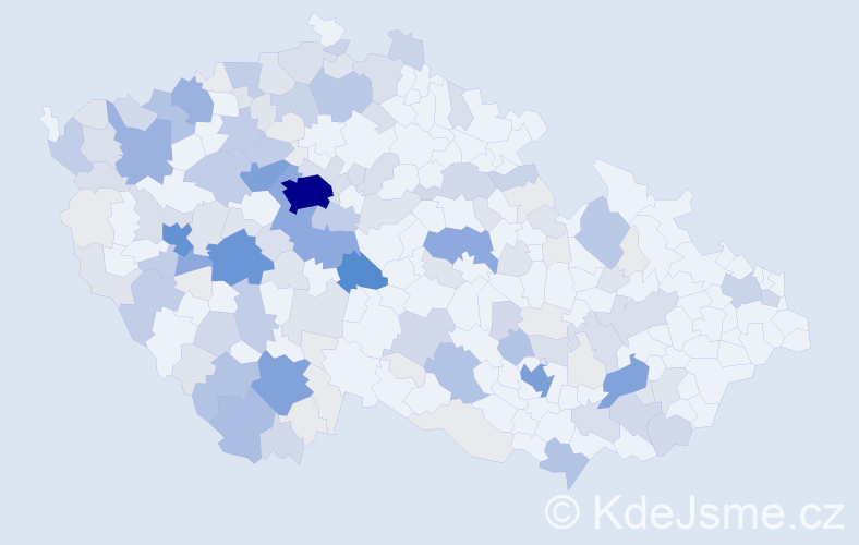 Příjmení: 'Štětina', počet výskytů 555 v celé ČR