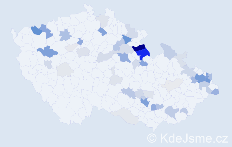 Příjmení: 'Plachetková', počet výskytů 209 v celé ČR
