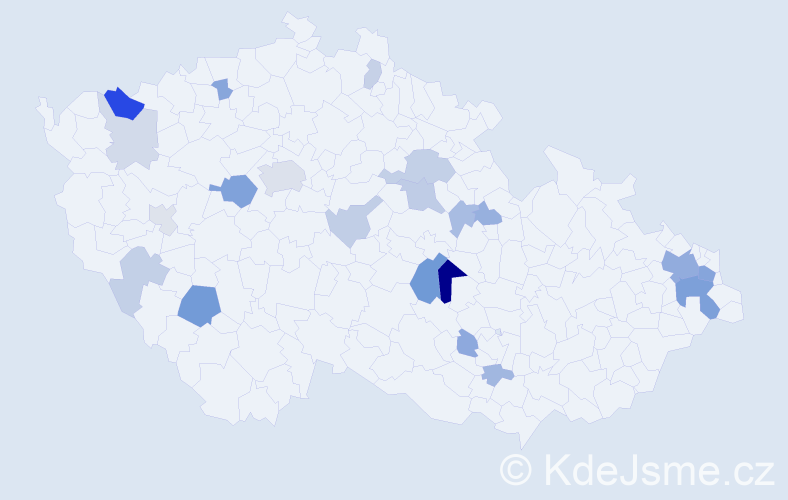 Příjmení: 'Marcinko', počet výskytů 54 v celé ČR
