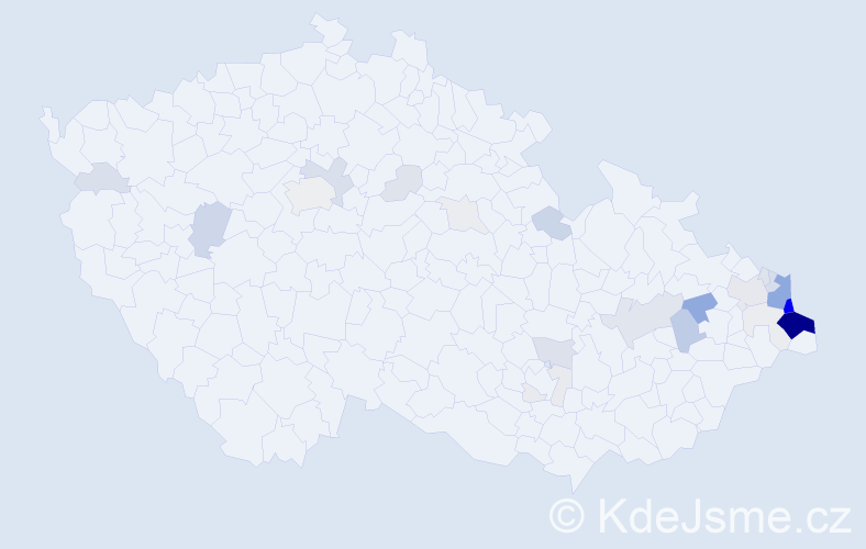 Příjmení: 'Niemiec', počet výskytů 127 v celé ČR
