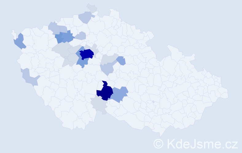 Příjmení: 'Kubisková', počet výskytů 81 v celé ČR