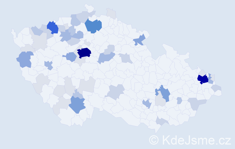Příjmení: 'Marcin', počet výskytů 188 v celé ČR