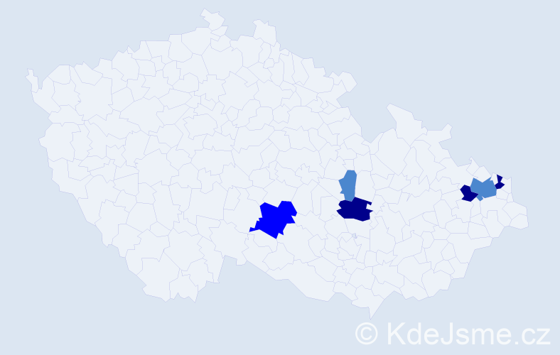Příjmení: 'Gořulová', počet výskytů 13 v celé ČR