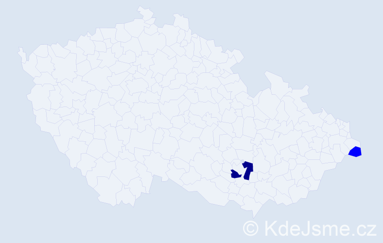 Příjmení: 'Koválovská', počet výskytů 5 v celé ČR