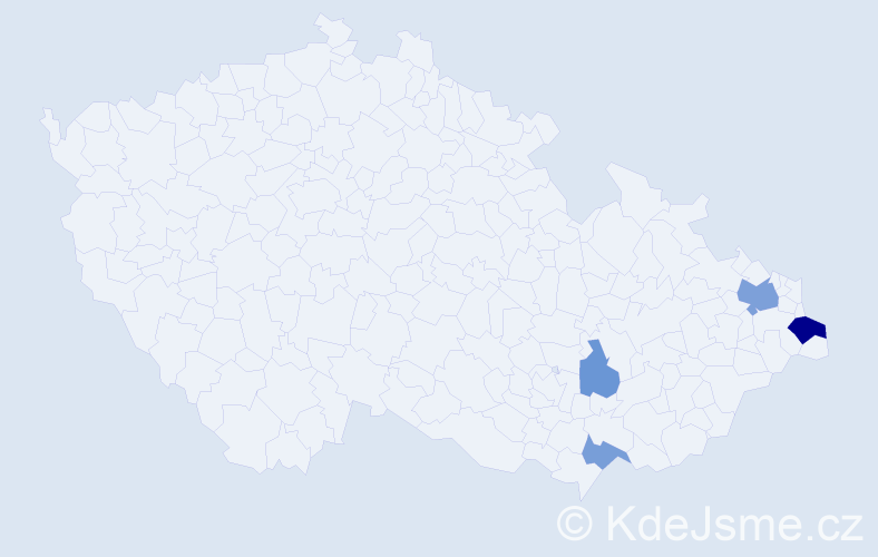 Příjmení: 'Potiorková', počet výskytů 8 v celé ČR