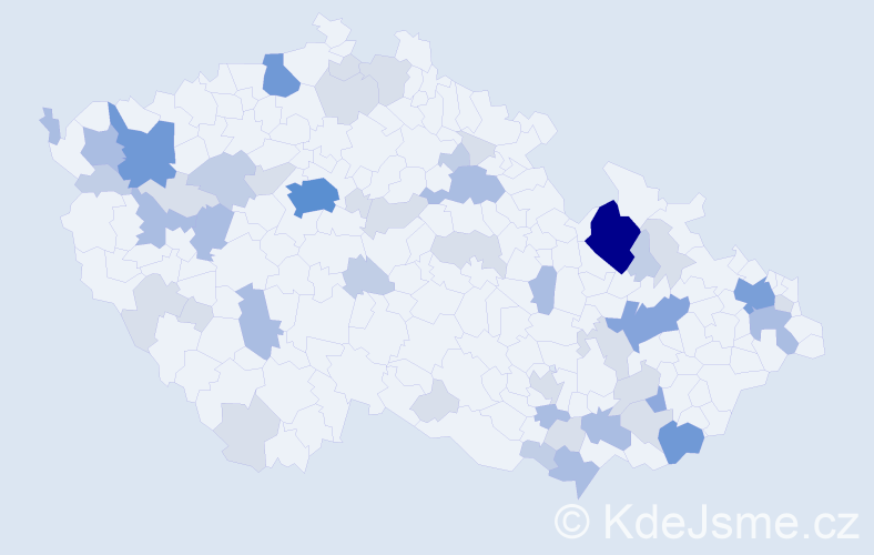 Příjmení: 'Struhár', počet výskytů 131 v celé ČR