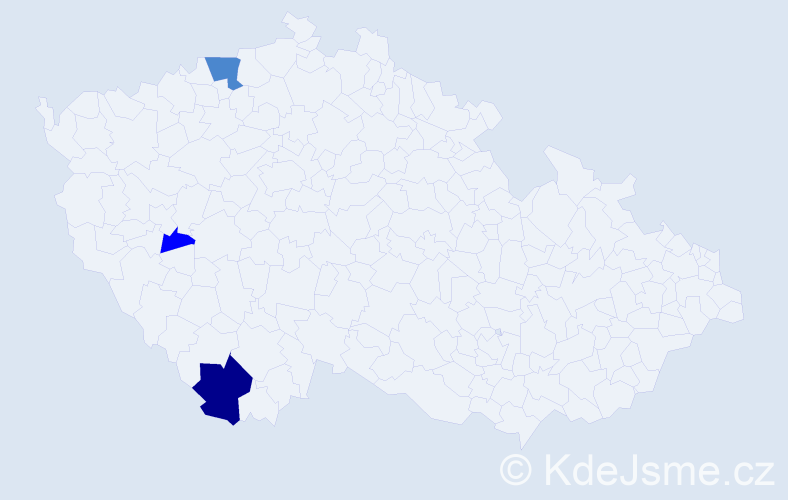Příjmení: 'Neuberk', počet výskytů 9 v celé ČR