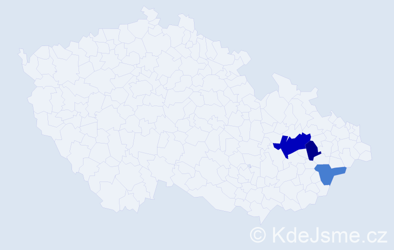 Příjmení: 'Brlková', počet výskytů 5 v celé ČR