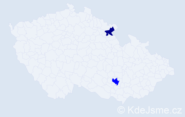 Příjmení: 'Pulsová', počet výskytů 4 v celé ČR