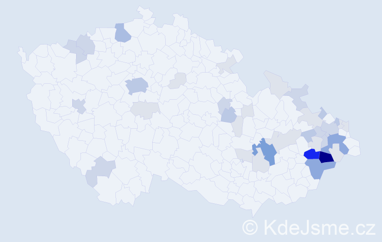 Příjmení: 'Frňková', počet výskytů 122 v celé ČR