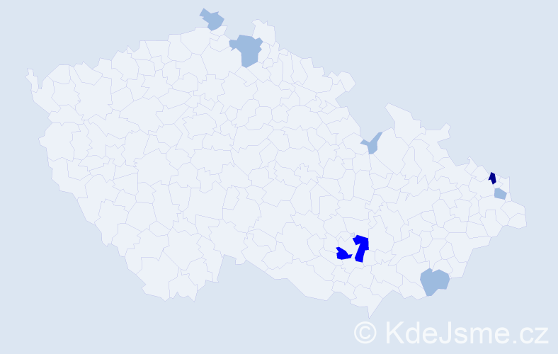 Příjmení: 'Zadubanová', počet výskytů 12 v celé ČR