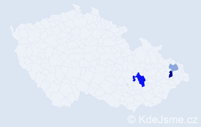 Příjmení: 'Halajko', počet výskytů 7 v celé ČR