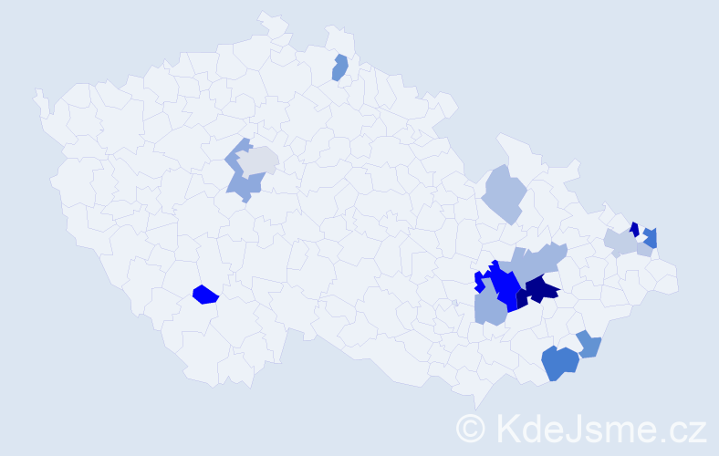Příjmení: 'Vincenecová', počet výskytů 41 v celé ČR