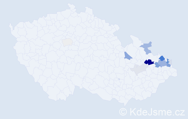 Příjmení: 'Zegzulka', počet výskytů 40 v celé ČR