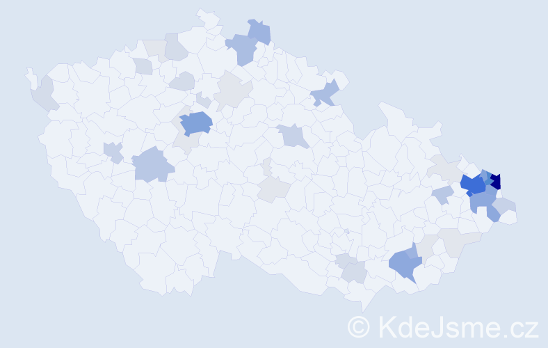 Příjmení: 'Mazurek', počet výskytů 173 v celé ČR