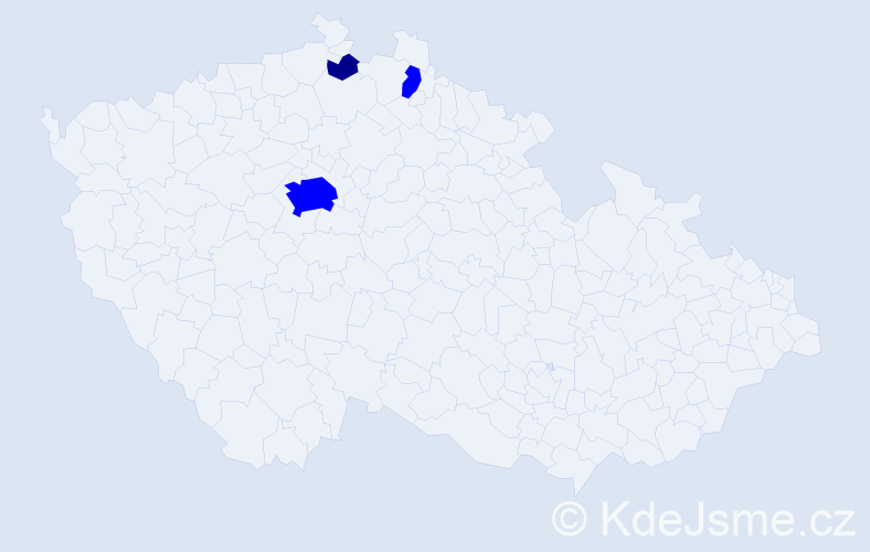 Příjmení: 'Bijelić', počet výskytů 4 v celé ČR