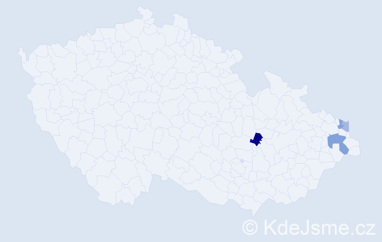 Příjmení: 'Krajancová', počet výskytů 5 v celé ČR