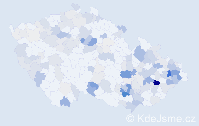 Příjmení: 'Janek', počet výskytů 597 v celé ČR