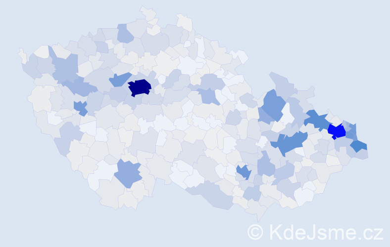 Příjmení: 'Franková', počet výskytů 2138 v celé ČR