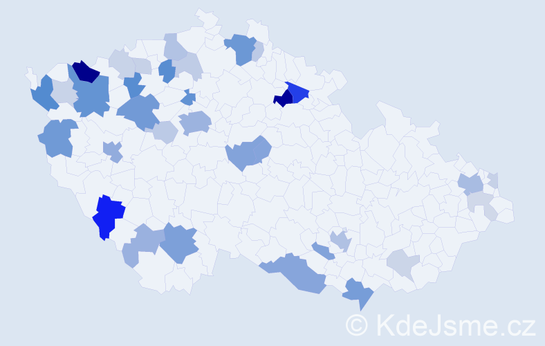 Příjmení: 'Barth', počet výskytů 100 v celé ČR