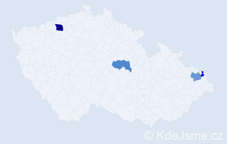 Příjmení: 'Kačmarský', počet výskytů 6 v celé ČR