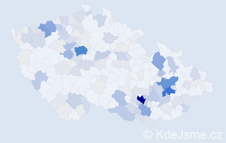 Příjmení: 'Bartl', počet výskytů 618 v celé ČR