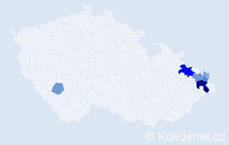 Příjmení: 'Plošková', počet výskytů 20 v celé ČR