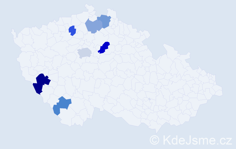 Příjmení: 'Krasnická', počet výskytů 13 v celé ČR
