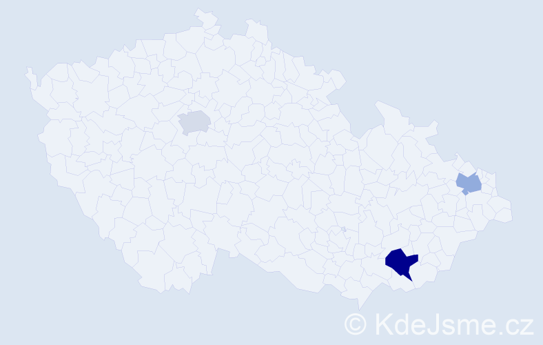 Příjmení: 'Mlynská', počet výskytů 4 v celé ČR