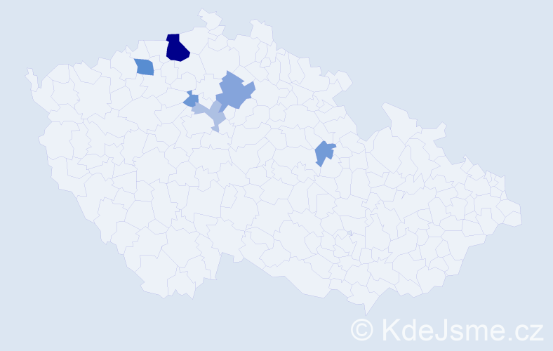 Příjmení: 'Burkovec', počet výskytů 17 v celé ČR