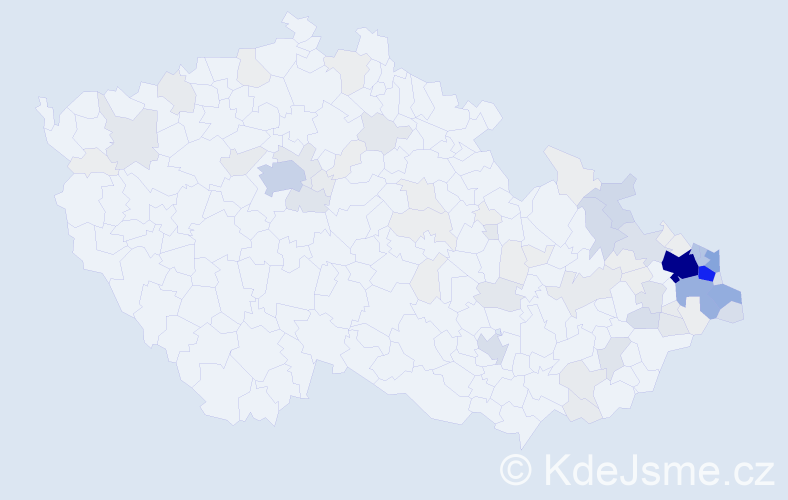 Příjmení: 'Bystroňová', počet výskytů 428 v celé ČR