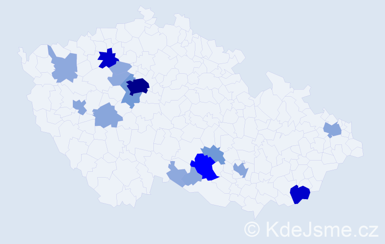 Příjmení: 'Římovská', počet výskytů 52 v celé ČR