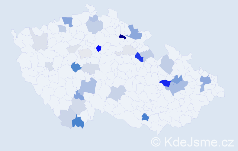 Příjmení: 'Mokošová', počet výskytů 85 v celé ČR