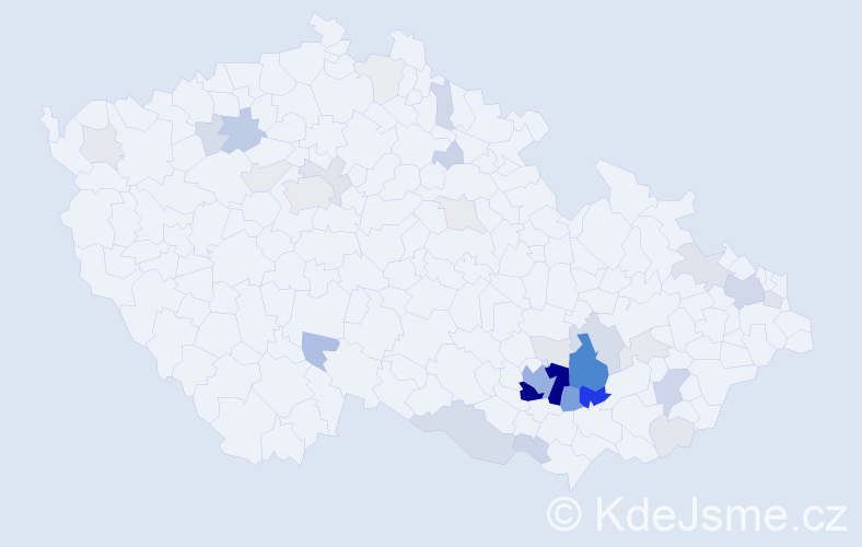 Příjmení: 'Valehrachová', počet výskytů 145 v celé ČR