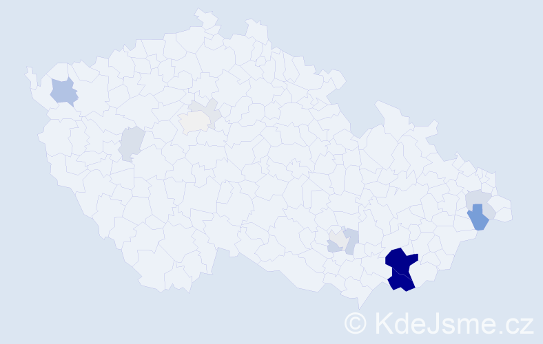 Příjmení: 'Zalubilová', počet výskytů 67 v celé ČR