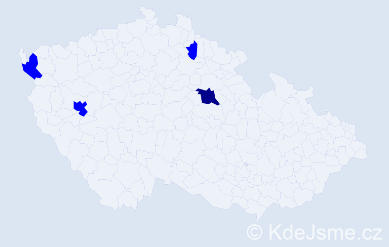 Příjmení: 'Wagneter', počet výskytů 9 v celé ČR