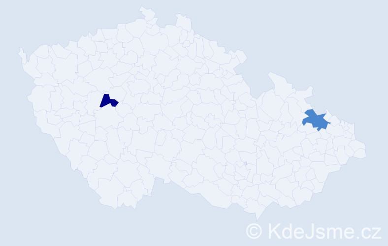Příjmení: 'Bale', počet výskytů 4 v celé ČR