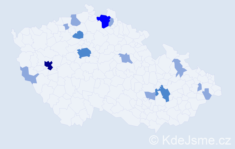 Příjmení: 'Soroka', počet výskytů 24 v celé ČR