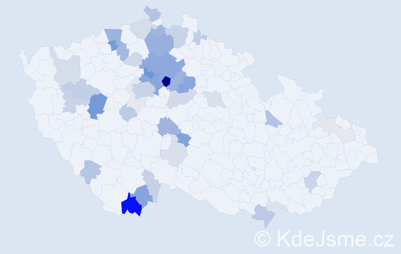 Příjmení: 'Horčic', počet výskytů 143 v celé ČR