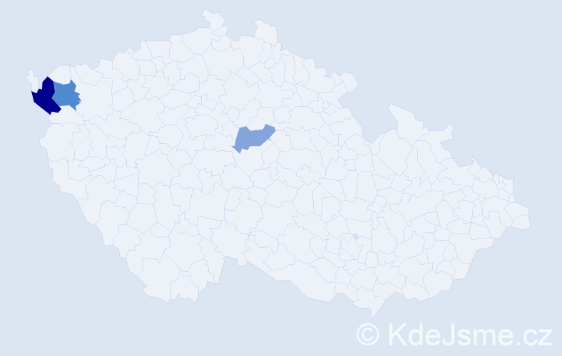 Příjmení: 'Kinderová', počet výskytů 6 v celé ČR