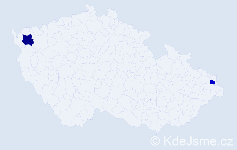 Příjmení: 'Bogdáň', počet výskytů 4 v celé ČR