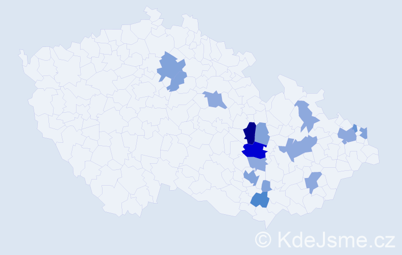 Příjmení: 'Újezdská', počet výskytů 40 v celé ČR